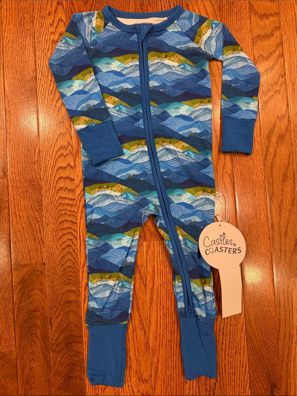 Castles & Coasters Blue Mountain-Print Bamboo Zippy